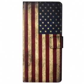 Lederhüllen Für Xiaomi Redmi Note 13 5g Amerikanische Flagge Im Vintage-stil