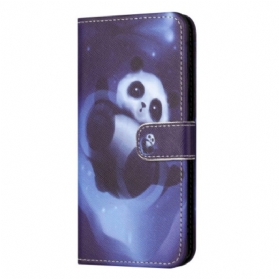 Lederhüllen Für Xiaomi Redmi Note 13 5g Panda Space Mit Riemen