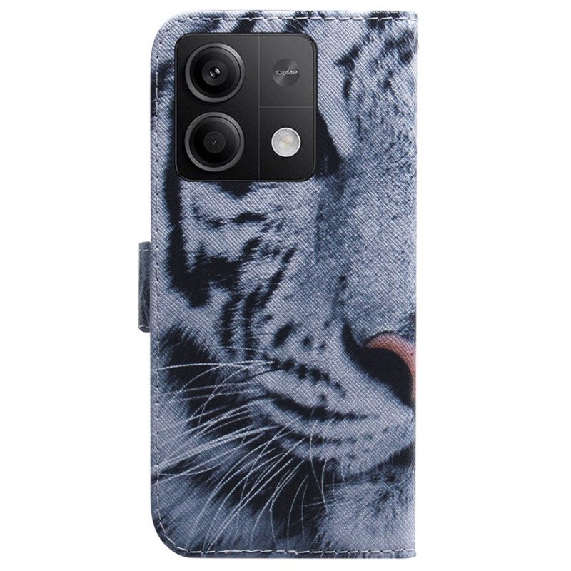 Lederhüllen Für Xiaomi Redmi Note 13 5g Weißer Tiger