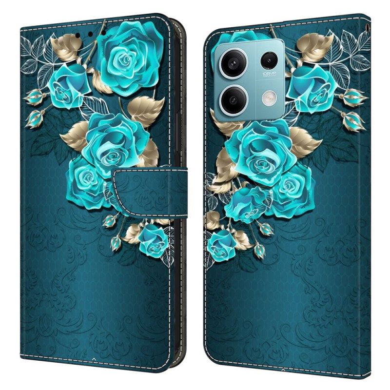 Lederhüllen Xiaomi Redmi Note 13 5g Blaue Rosen