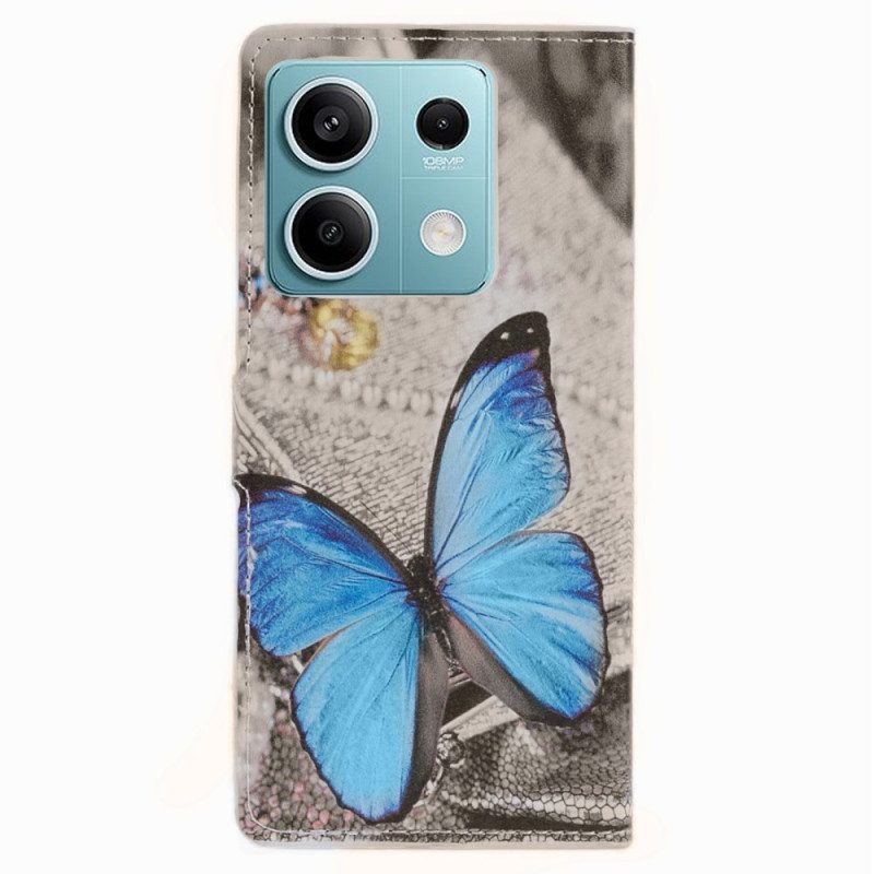 Lederhüllen Xiaomi Redmi Note 13 5g Blauer Schmetterling