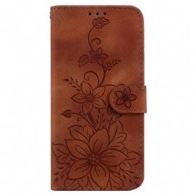 Lederhüllen Xiaomi Redmi Note 13 5g Blumenmuster Mit Riemen