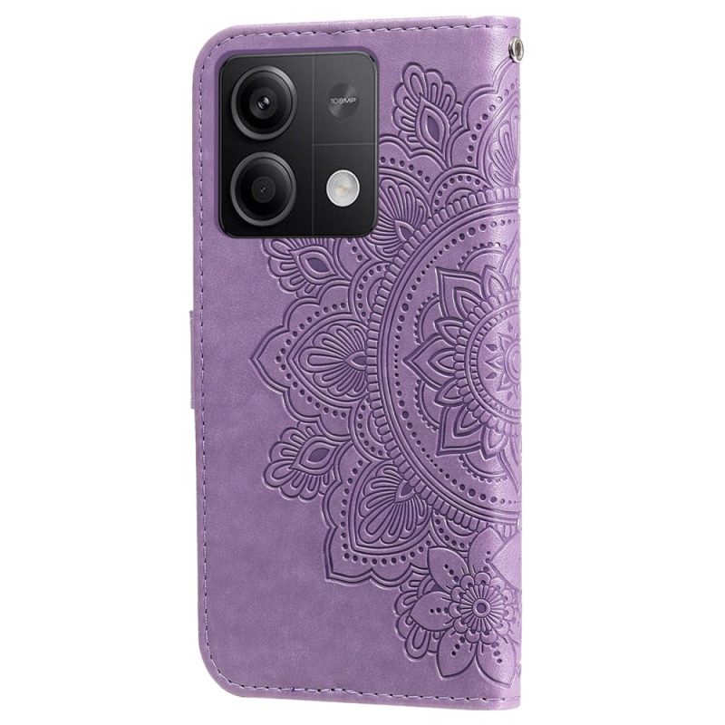 Lederhüllen Xiaomi Redmi Note 13 5g Handyhülle Blumendruck Mit Riemen