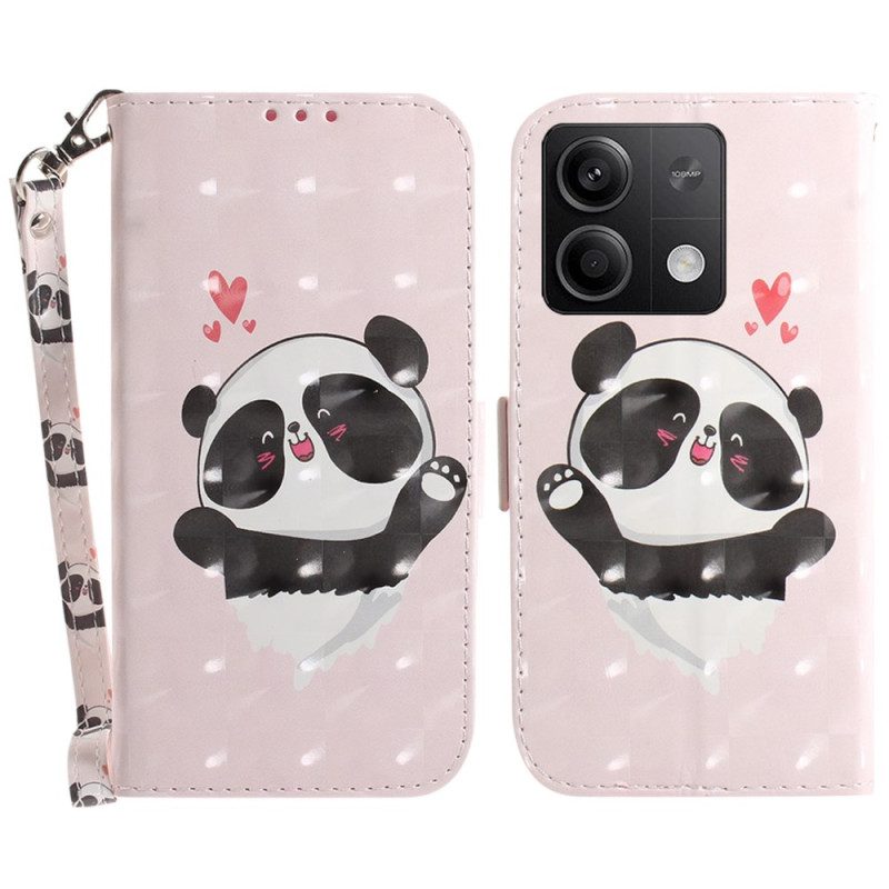 Lederhüllen Xiaomi Redmi Note 13 5g Handyhülle Panda-liebe