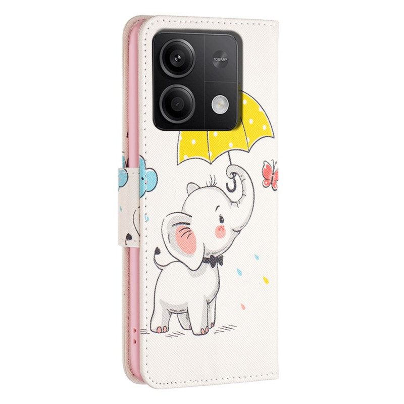 Lederhüllen Xiaomi Redmi Note 13 5g Regenschirm Und Elefant