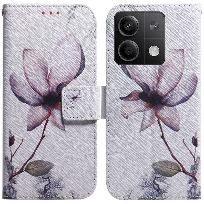 Lederhüllen Xiaomi Redmi Note 13 5g Rosa Blume