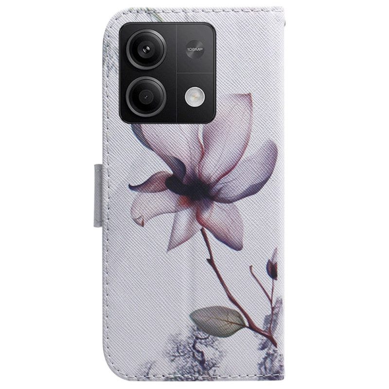 Lederhüllen Xiaomi Redmi Note 13 5g Rosa Blume