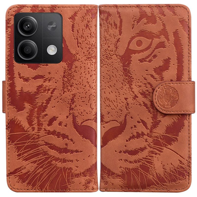 Lederhüllen Xiaomi Redmi Note 13 5g Tigerfußabdruck