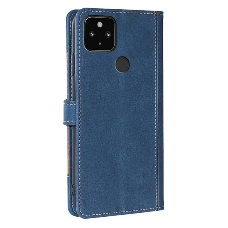 Flip Case Für Google Pixel 5 Kunstleder Bicolor Stylisch