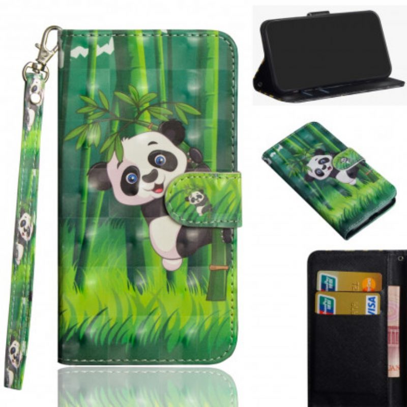 Flip Case Für Google Pixel 5 Panda Und Bambus