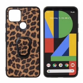 Handyhülle Für Google Pixel 5 Ringhalterung Im Leoparden-stil