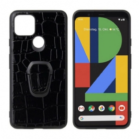 Hülle Für Google Pixel 5 Ringhalterung Im Krokodil-stil