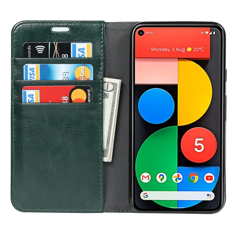 Schutzhülle Für Google Pixel 5 Flip Case Echtes Leder