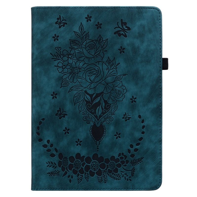 Case Für Samsung Galaxy Tab S9 Plus Schmetterlinge Und Rosen