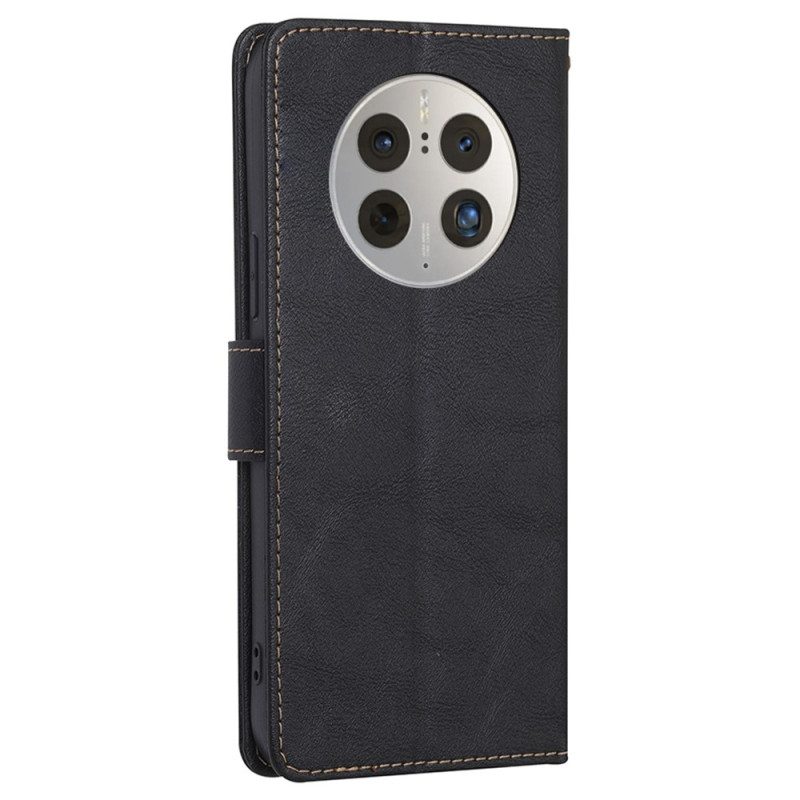 Flip Case Für Huawei Mate 50 Pro Couture-ledereffekt