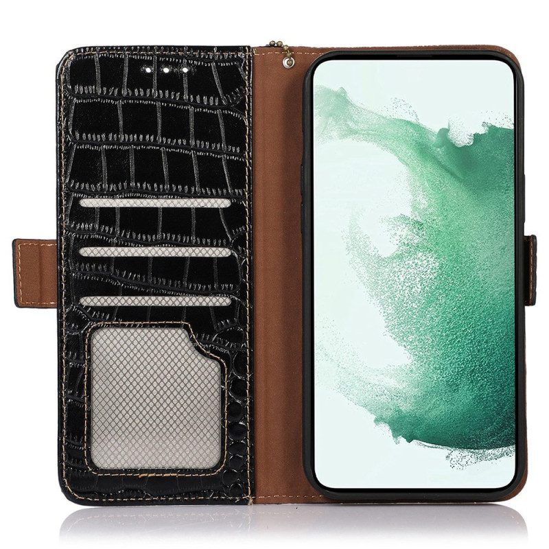 Flip Case Für Huawei Mate 50 Pro Rfid Im Krokodil-stil