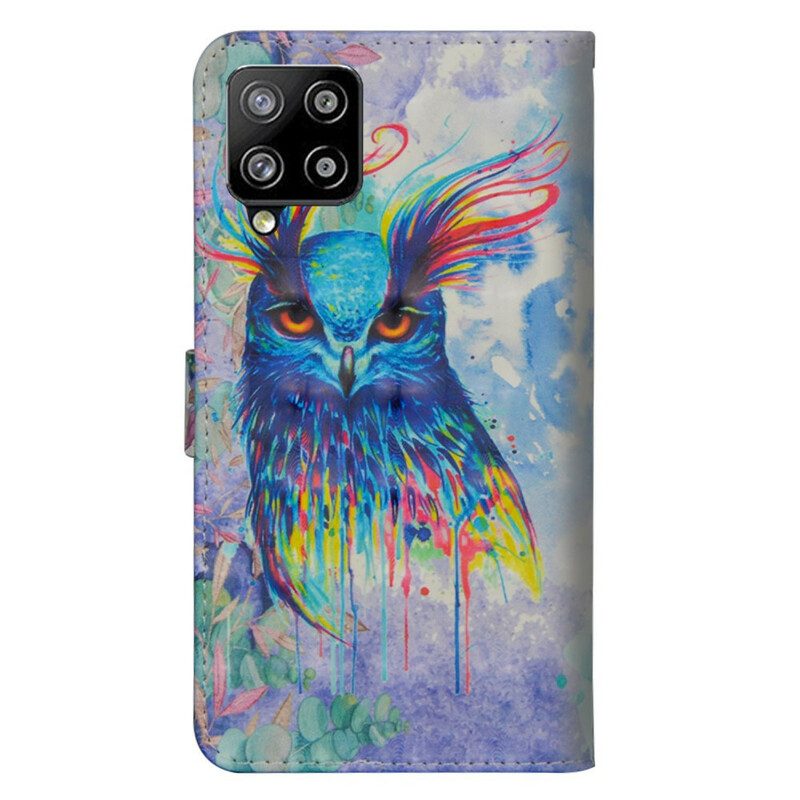 Flip Case Für Samsung Galaxy A42 5G Aquarellvogel