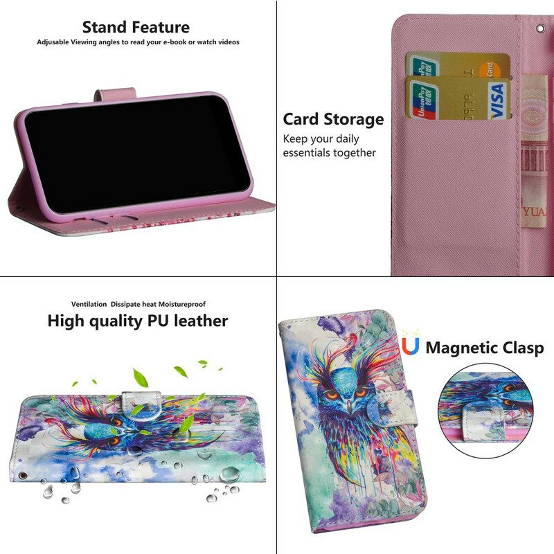 Flip Case Für Samsung Galaxy A42 5G Aquarellvogel