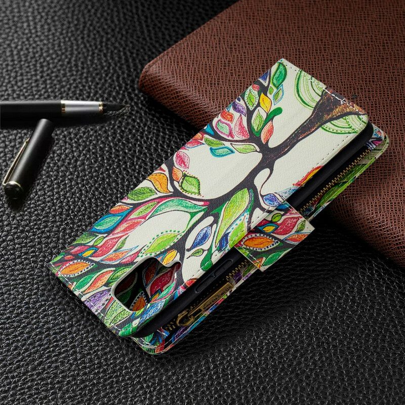 Flip Case Für Samsung Galaxy A42 5G Baumtasche Mit Reißverschluss