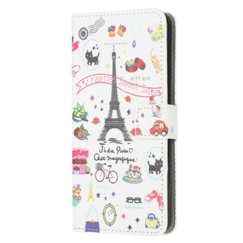 Flip Case Für Samsung Galaxy A42 5G Ich Liebe Paris