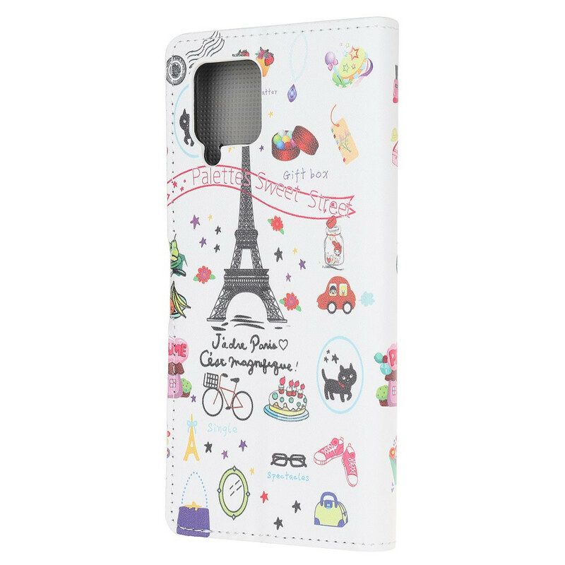 Flip Case Für Samsung Galaxy A42 5G Ich Liebe Paris