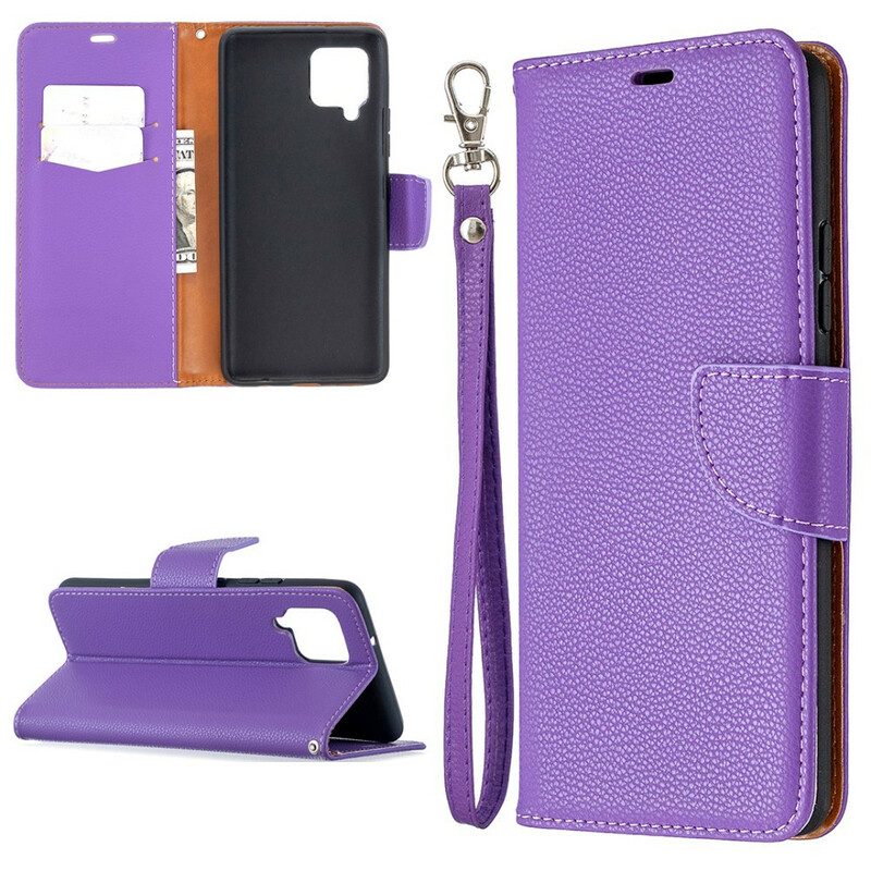 Flip Case Für Samsung Galaxy A42 5G Flip Case Lychee Rabat Oblique