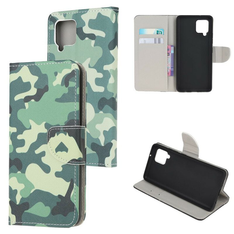 Flip Case Für Samsung Galaxy A42 5G Militärische Tarnung