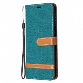 Flip Case Für Samsung Galaxy A42 5G Mit Kordel Armband In Stoff- Und Lederoptik