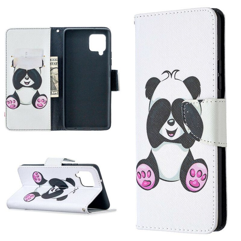 Flip Case Für Samsung Galaxy A42 5G Panda-spaß