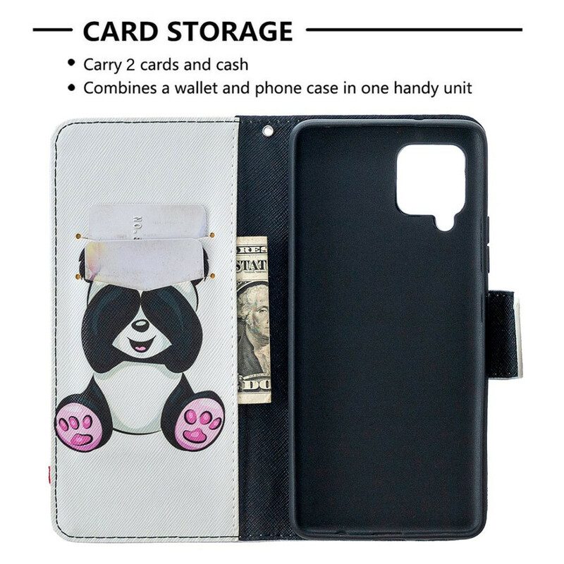 Flip Case Für Samsung Galaxy A42 5G Panda-spaß