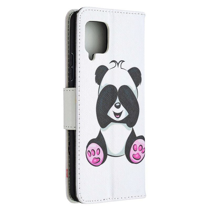 Flip Case Für Samsung Galaxy A42 5G Panda-spaß