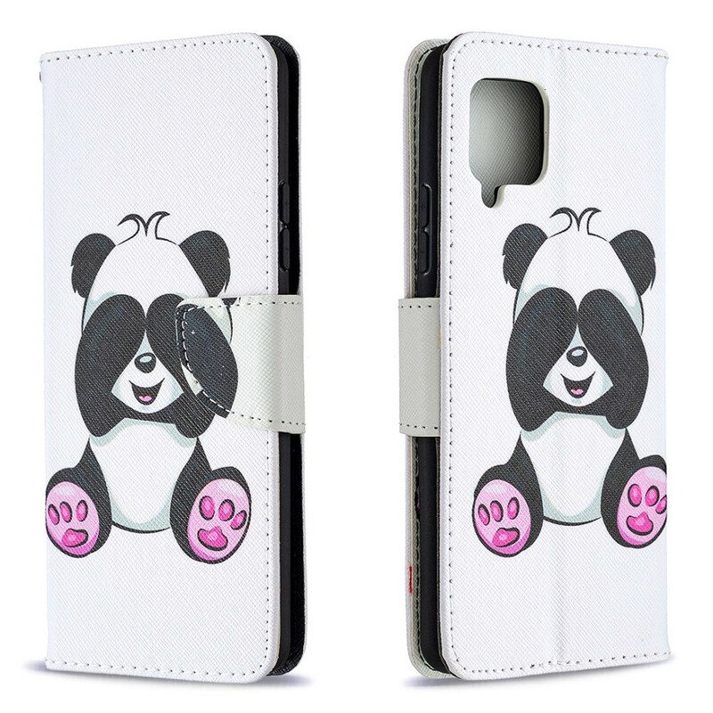 Flip Case Für Samsung Galaxy A42 5G Panda-spaß