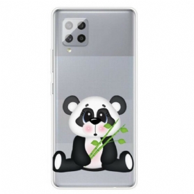 Handyhülle Für Samsung Galaxy A42 5G Nahtloser Trauriger Panda