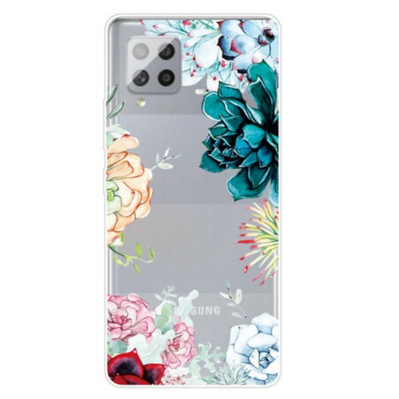 Hülle Für Samsung Galaxy A42 5G Nahtlose Aquarellblumen