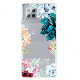 Hülle Für Samsung Galaxy A42 5G Nahtlose Aquarellblumen