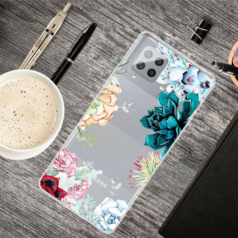 Hülle Für Samsung Galaxy A42 5G Nahtlose Aquarellblumen