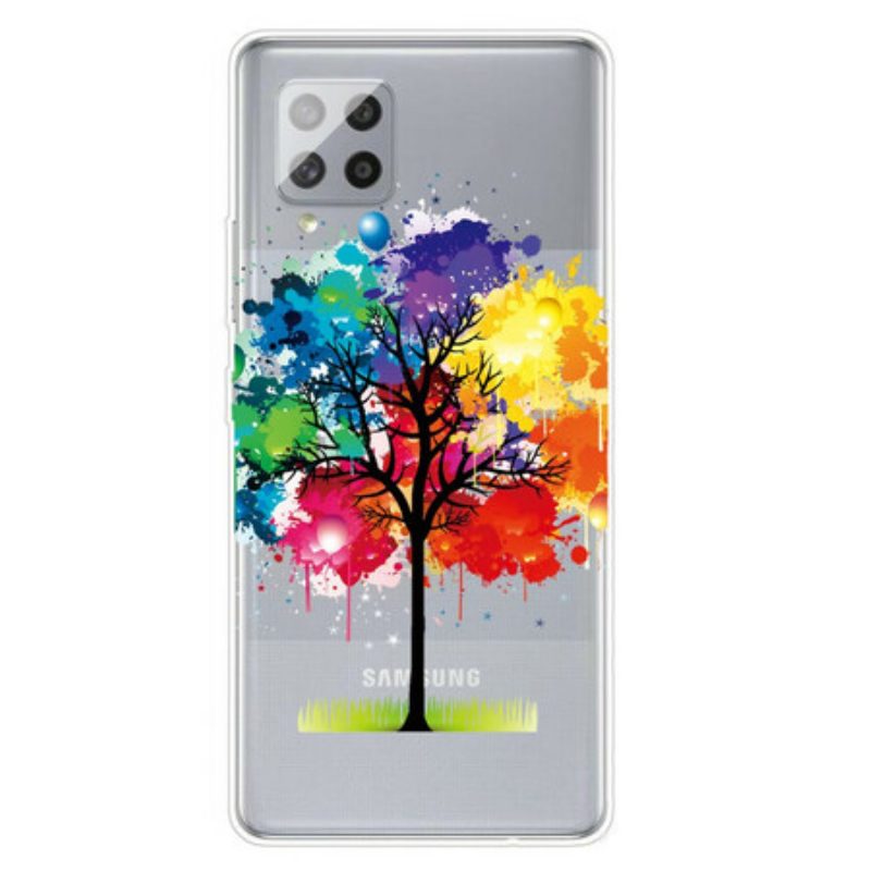 Hülle Für Samsung Galaxy A42 5G Nahtloser Aquarellbaum