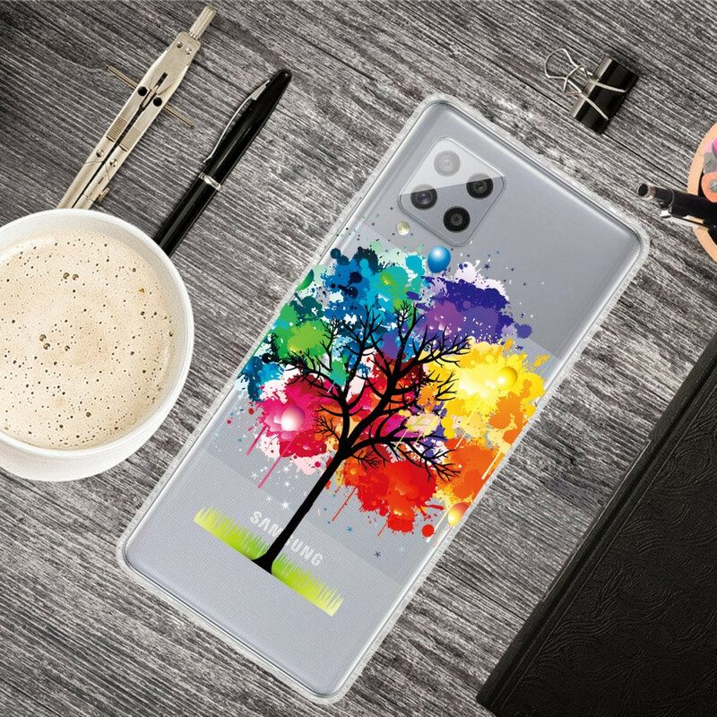 Hülle Für Samsung Galaxy A42 5G Nahtloser Aquarellbaum