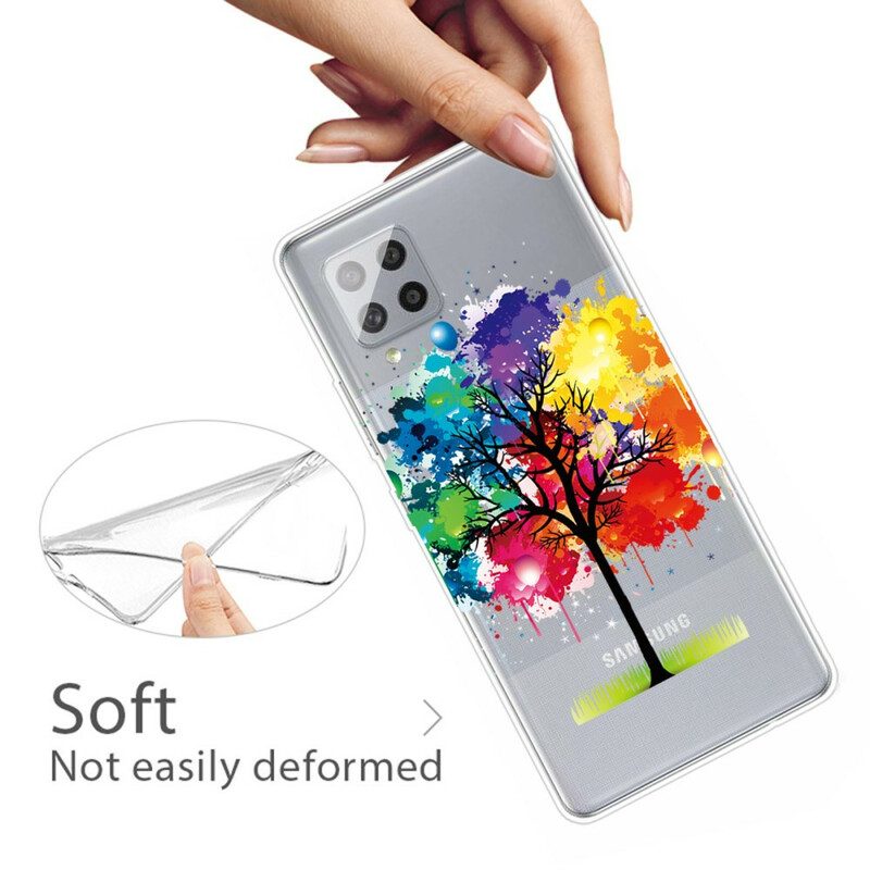 Hülle Für Samsung Galaxy A42 5G Nahtloser Aquarellbaum