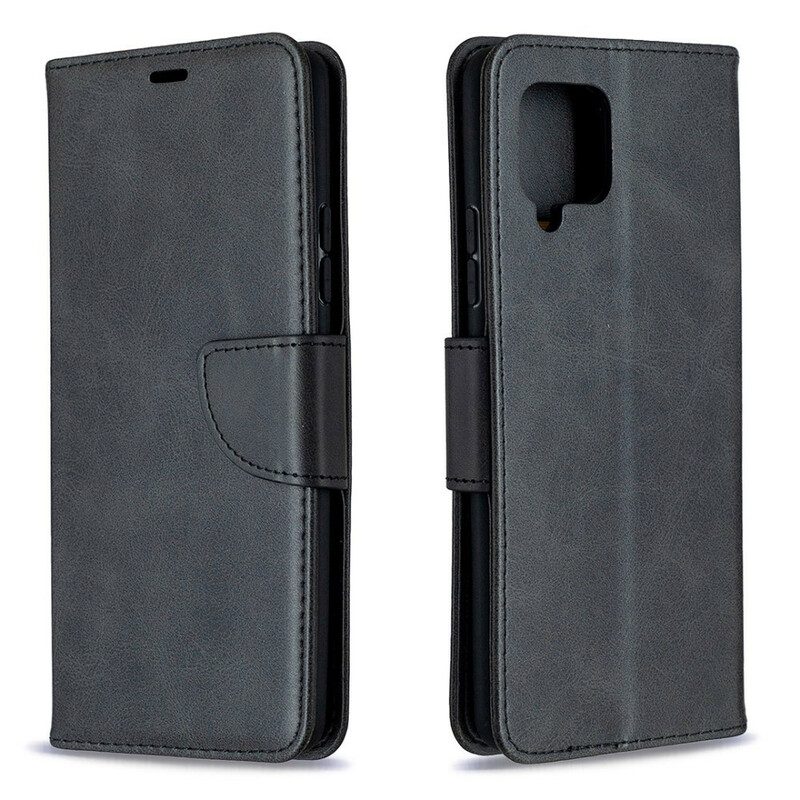 Lederhüllen Für Samsung Galaxy A42 5G Flip Case Glatte Klappe Schräg