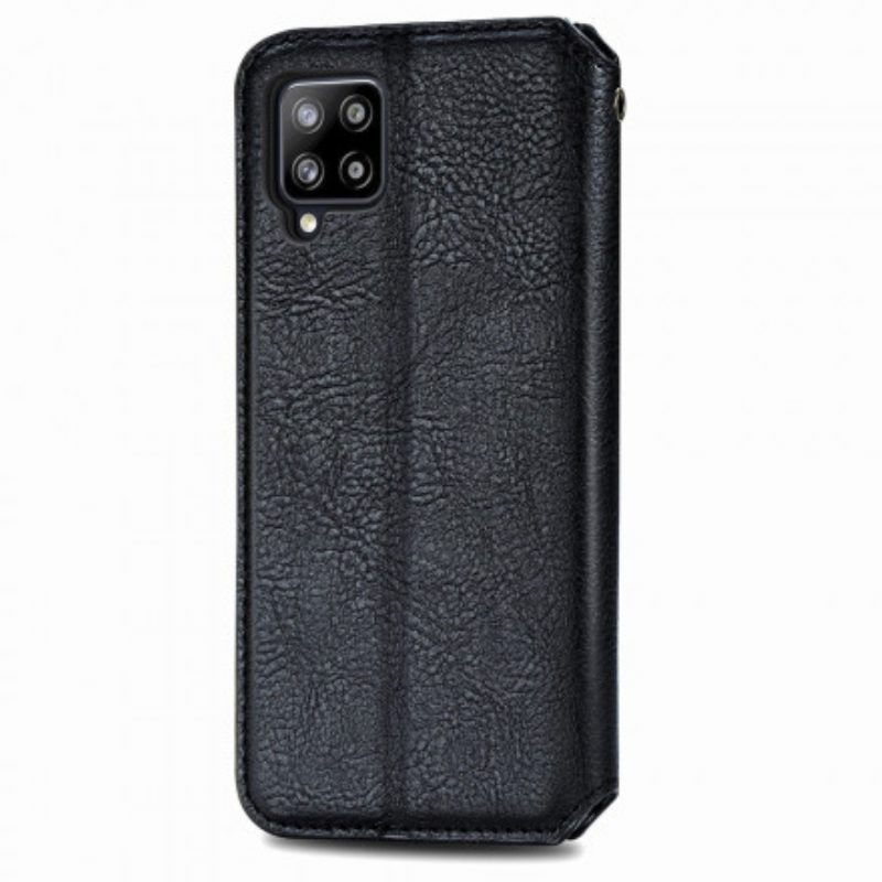 Schutzhülle Für Samsung Galaxy A42 5G Flip Case Rautenstruktur In Lederoptik