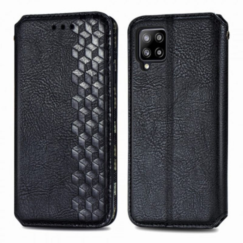 Schutzhülle Für Samsung Galaxy A42 5G Flip Case Rautenstruktur In Lederoptik