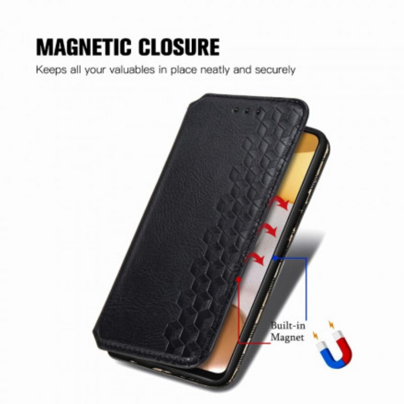 Schutzhülle Für Samsung Galaxy A42 5G Flip Case Rautenstruktur In Lederoptik