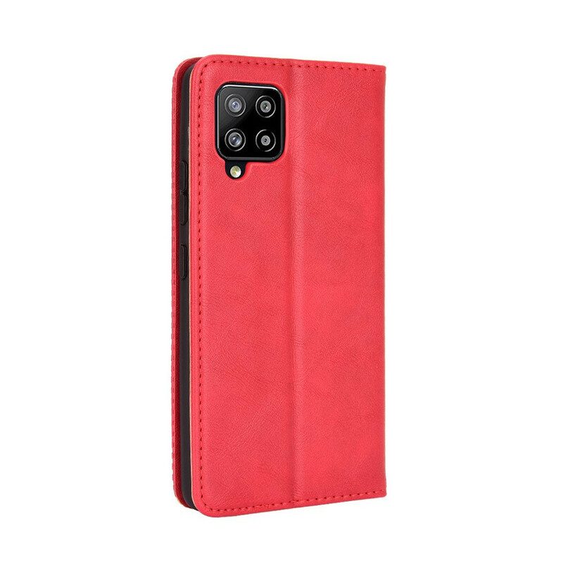 Schutzhülle Für Samsung Galaxy A42 5G Flip Case Stilisierter Vintage-ledereffekt