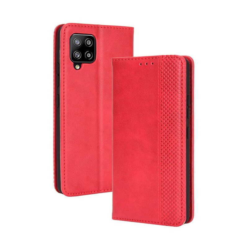 Schutzhülle Für Samsung Galaxy A42 5G Flip Case Stilisierter Vintage-ledereffekt