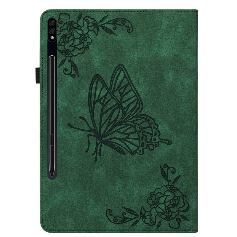 Case Samsung Galaxy Tab S9 Handyhülle Schmetterlinge Und Blumen