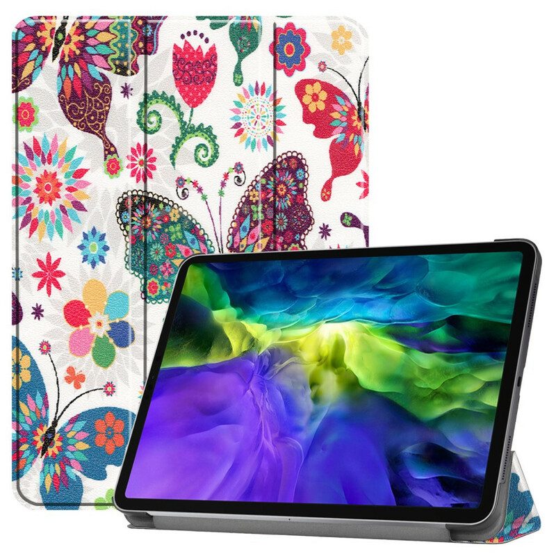 Schutzhülle Für iPad Pro 11" (2020) Retro-schmetterlinge Und Blumen