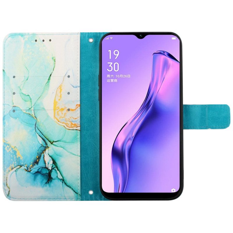 Lederhüllen Für Oppo Reno 11 Pro 5g Marmormuster Mit Riemen