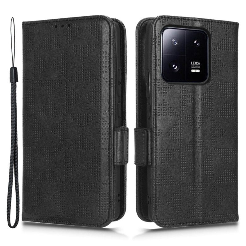 Flip Case Für Xiaomi 13 Pro Dreiecke Mit Lanyard