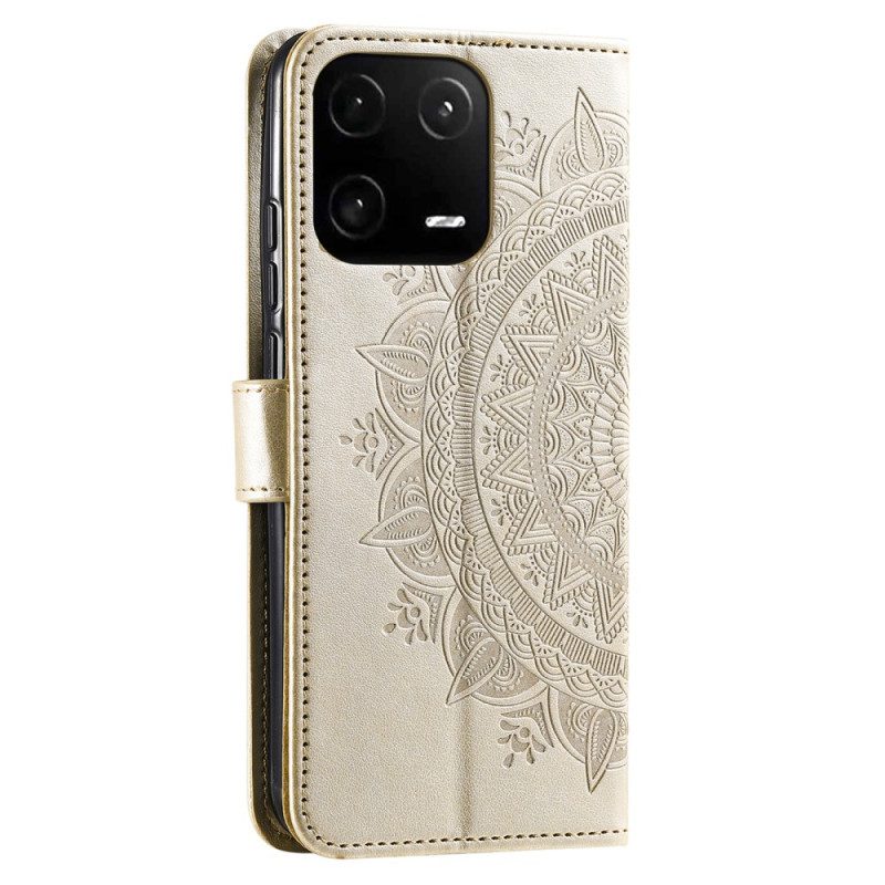 Flip Case Für Xiaomi 13 Pro Mandala-sonne Mit Schlüsselband